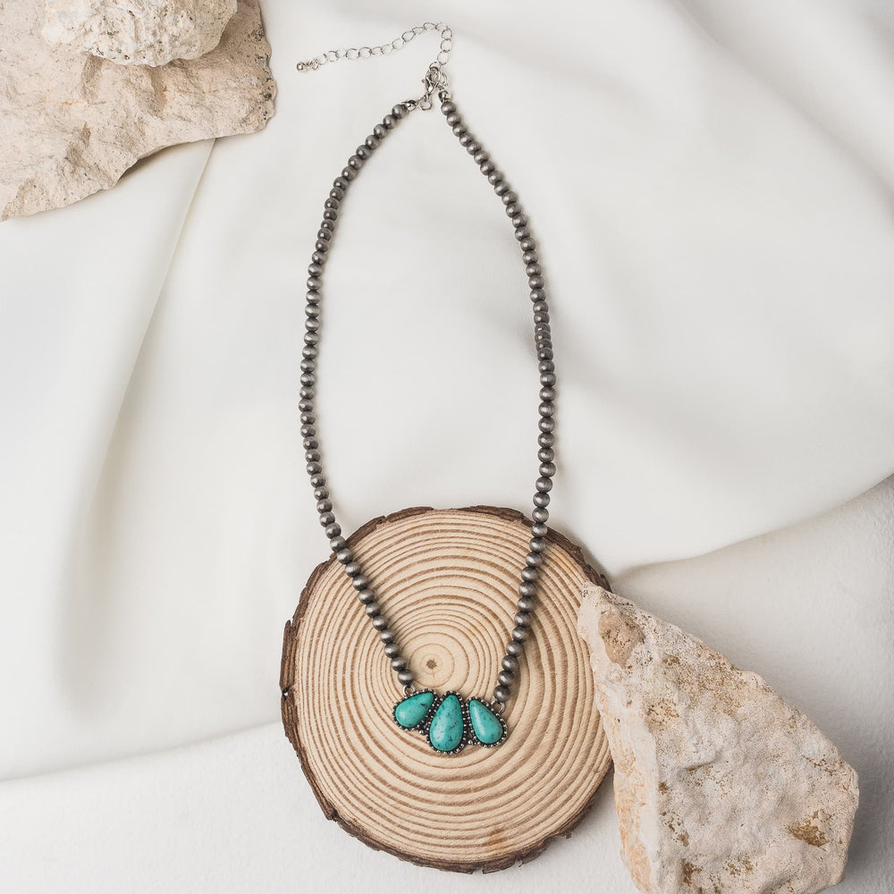 Triple Turquoise Teardrop Necklace