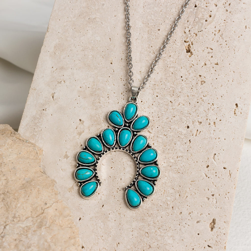 Turquoise Crescent Necklace Set