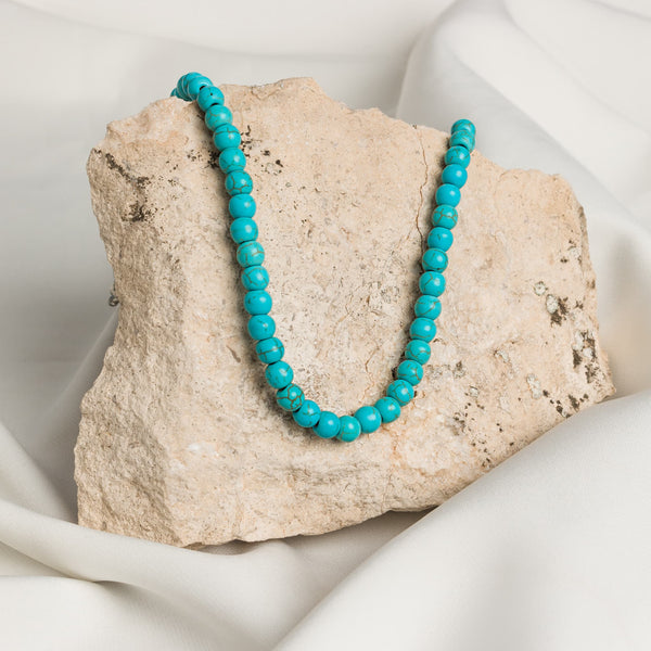 Southwest Sky Turquoise Bead Necklace (6mm ball)