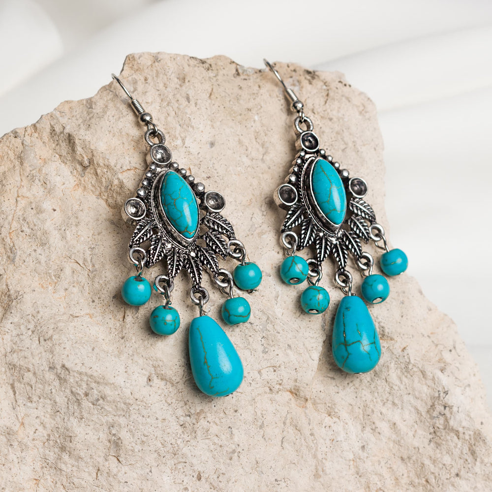 Turquoise Cascade Chandelier Earrings