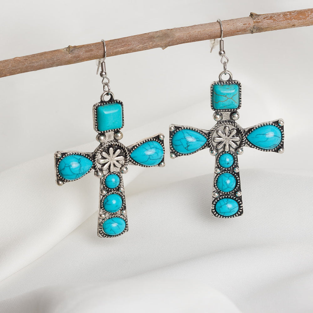 Sacred Skies Turquoise Cross Earrings