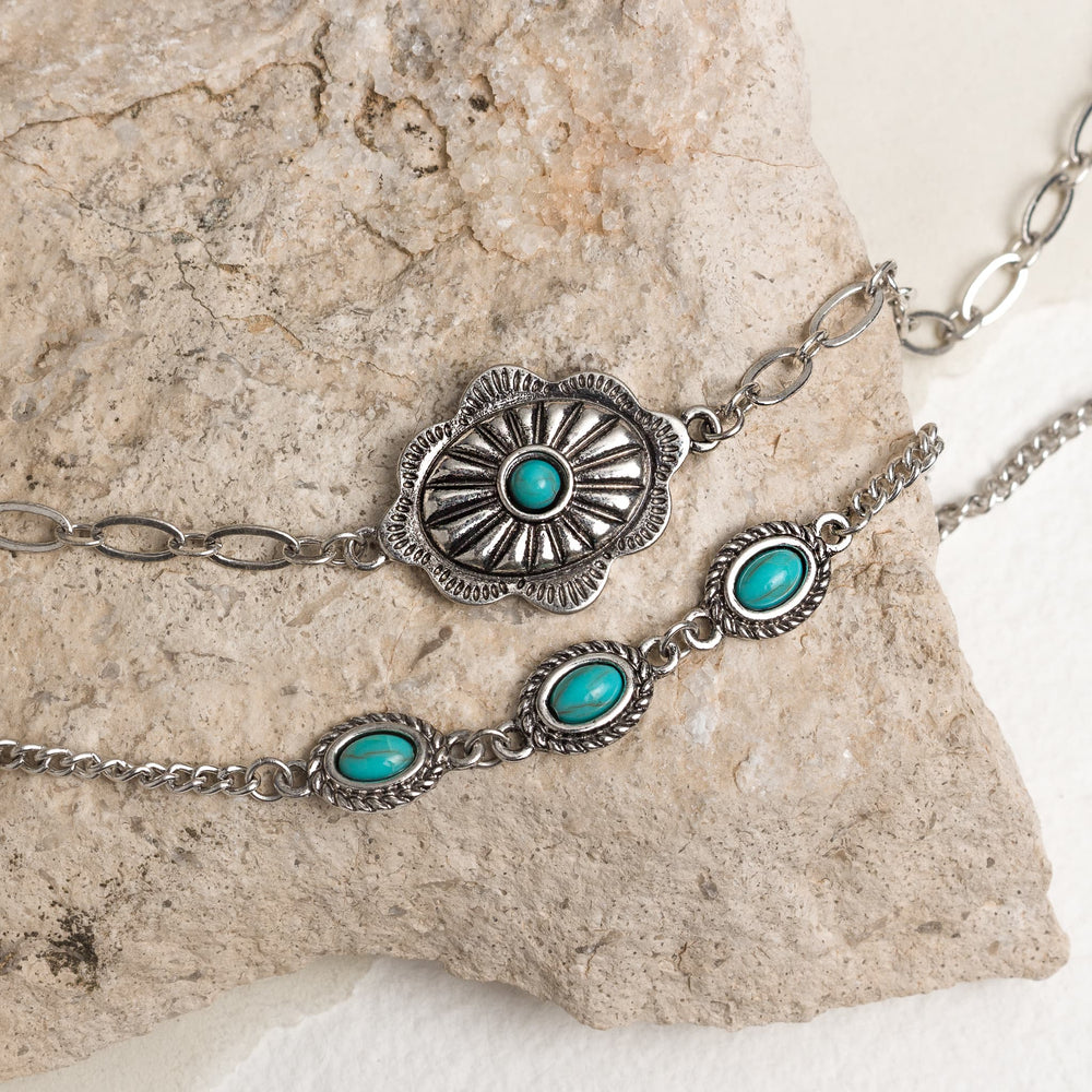 Turquoise Desert Bloom Bracelet Set