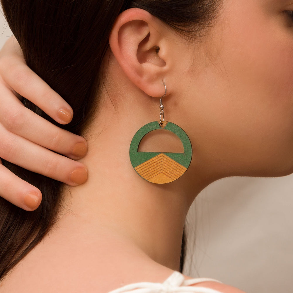 Boho Wood Teardrop Earrings