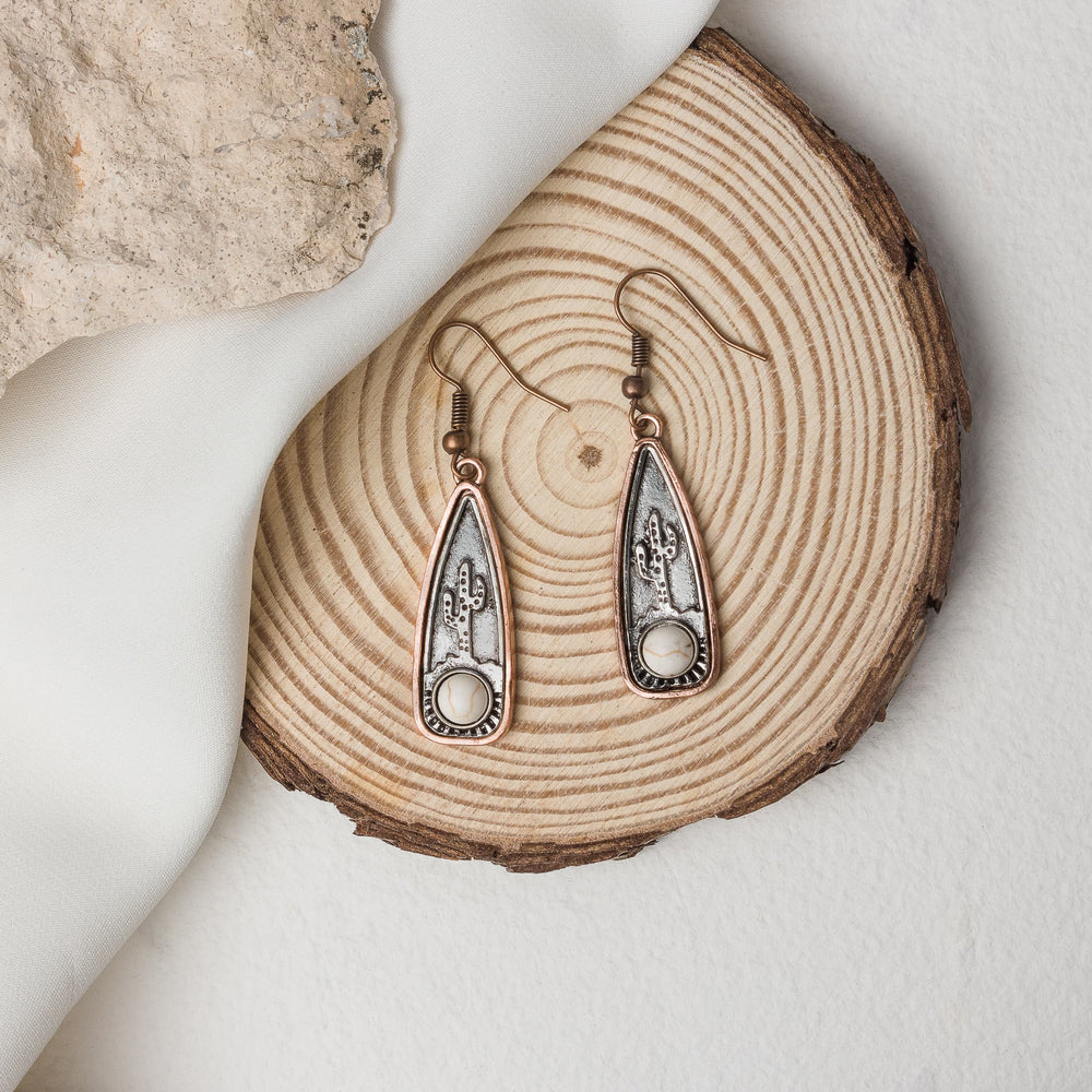 Copper Desert Cactus Earrings