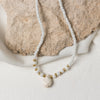 White Beaded Drop Pendant Necklace