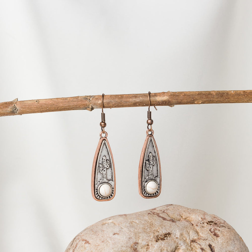Copper Desert Cactus Earrings