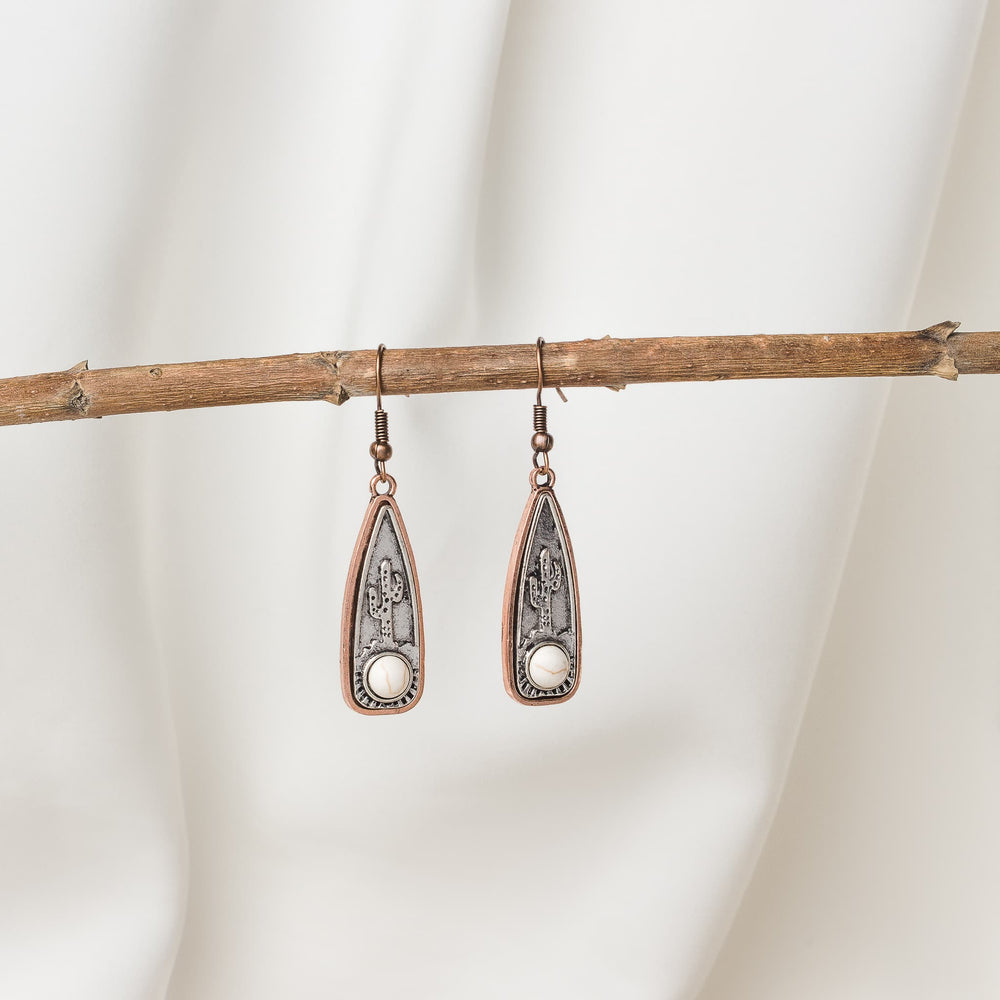 Copper Desert Cactus Earrings