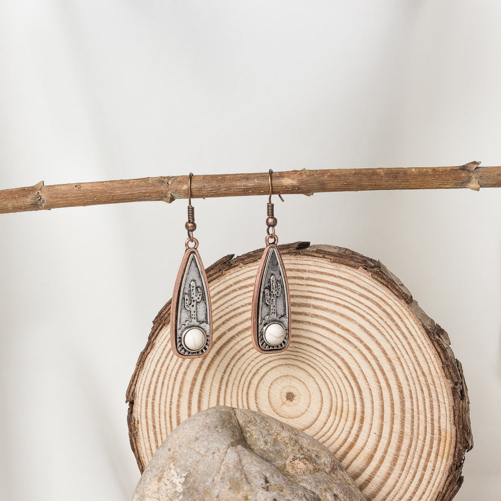 Copper Desert Cactus Earrings