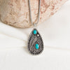 Turquoise Leaf Spirit Pendant Necklace