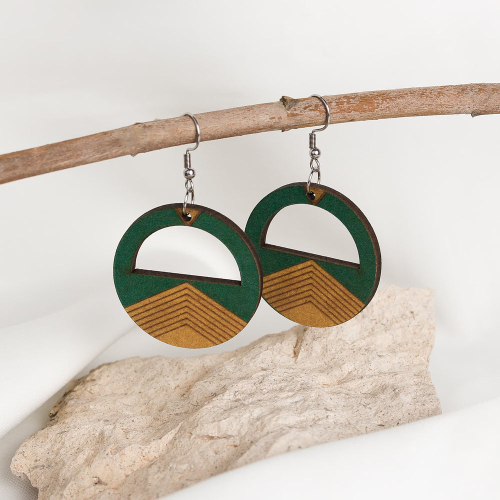 Boho Wood Teardrop Earrings