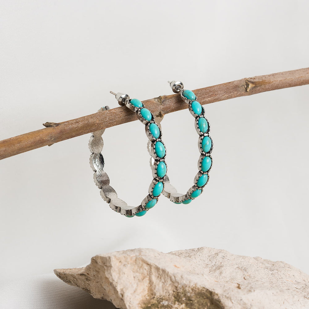 Turquoise Horizon Hoop Earrings