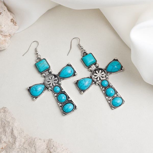 Sacred Skies Turquoise Cross Earrings