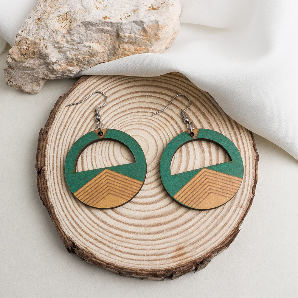 Boho Wood Teardrop Earrings