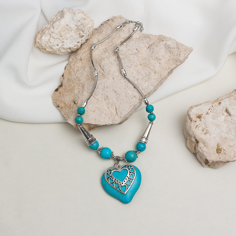 Turquoise Embrace Heart Necklace