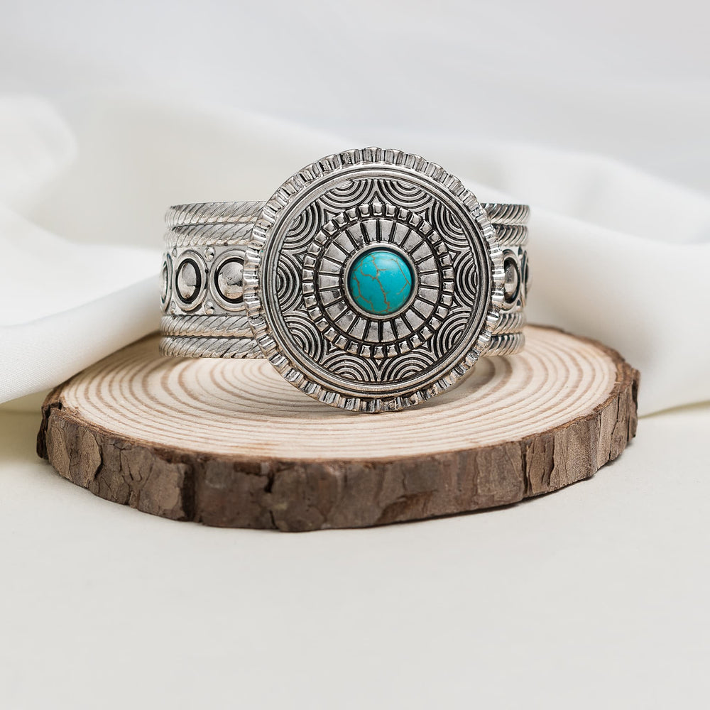 Western Sunburst Turquoise Cuff Bracelet