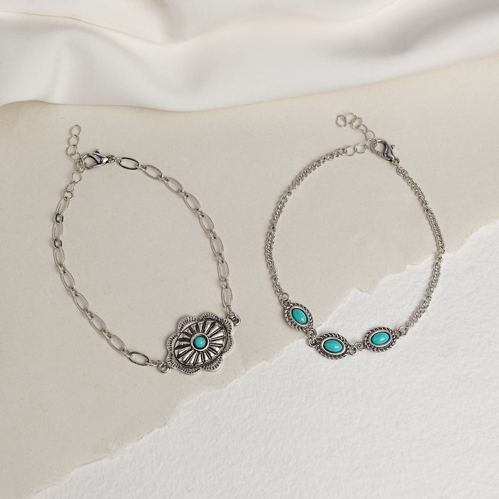 Turquoise Desert Bloom Bracelet Set
