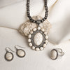 Western White Stone Oval Necklace