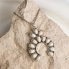 White Stone Crescent Necklace