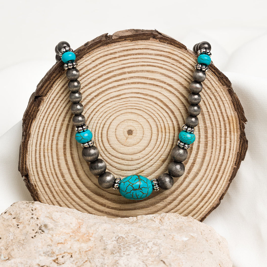 Anaya Sky Beaded Set (Earrings and Necklace)