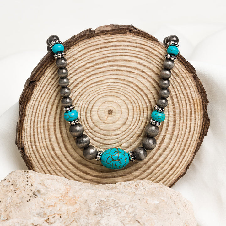 Anaya Sky Beaded Set (Earrings and Necklace)