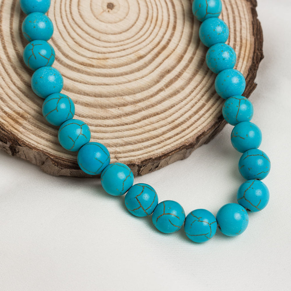 Southwest Sky Turquoise Bead Necklace (10mm Ball)