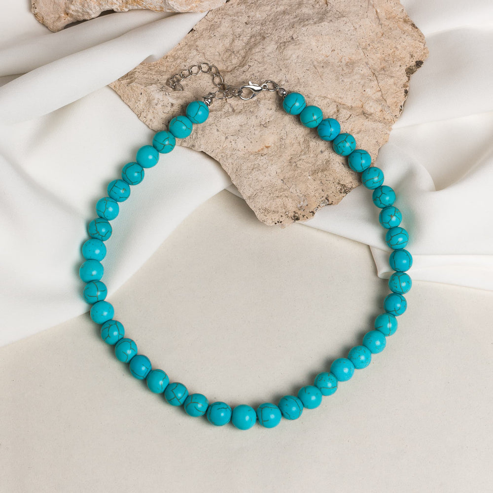 Southwest Sky Turquoise Bead Necklace (10mm Ball)