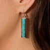 Rectangular Turquoise Drop Earrings