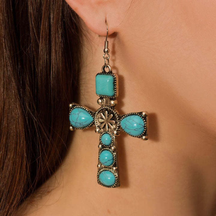 Sacred Skies Turquoise Cross Earrings