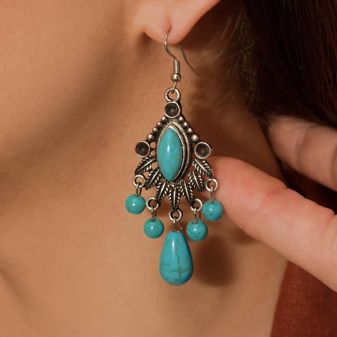 Turquoise Cascade Chandelier Earrings