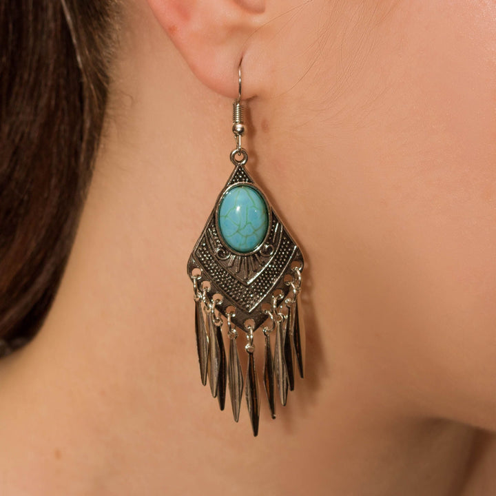 Turquoise Dawn Fringe Earrings