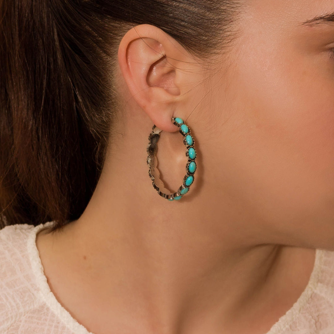 Turquoise Horizon Hoop Earrings
