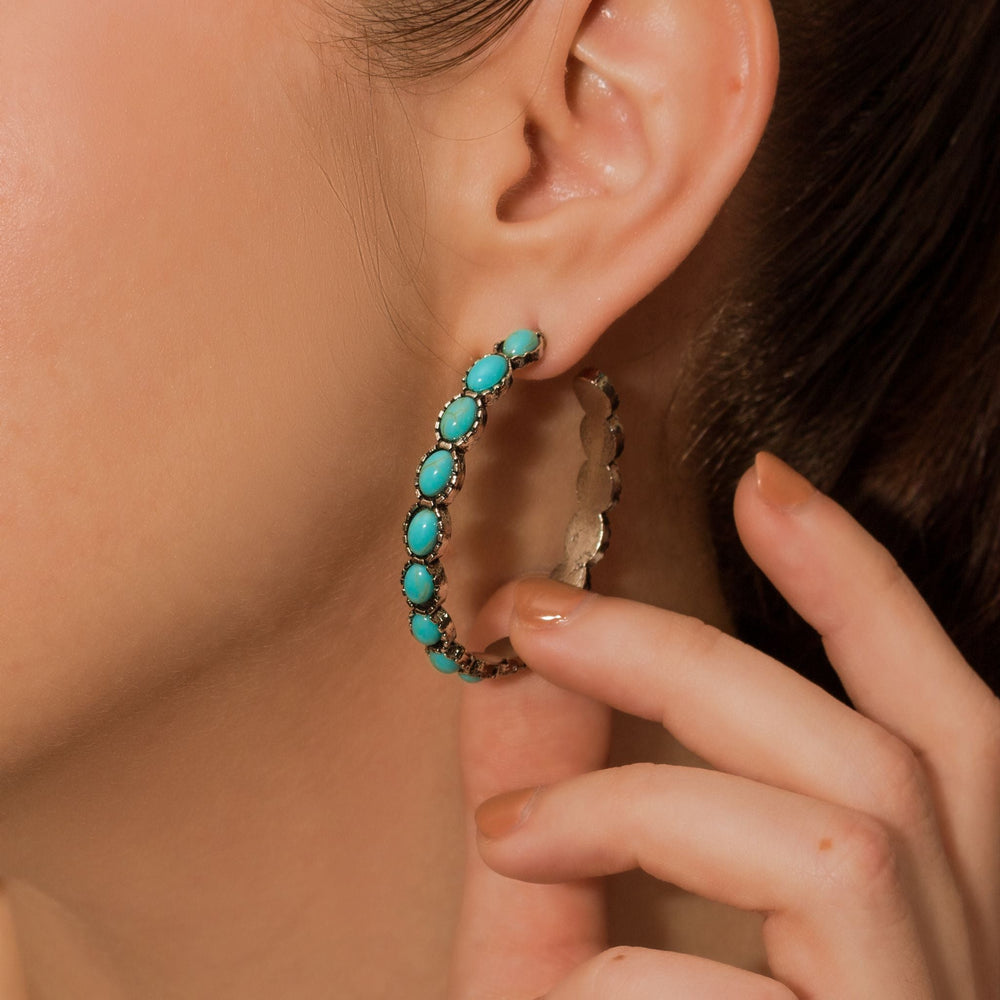 Turquoise Horizon Hoop Earrings