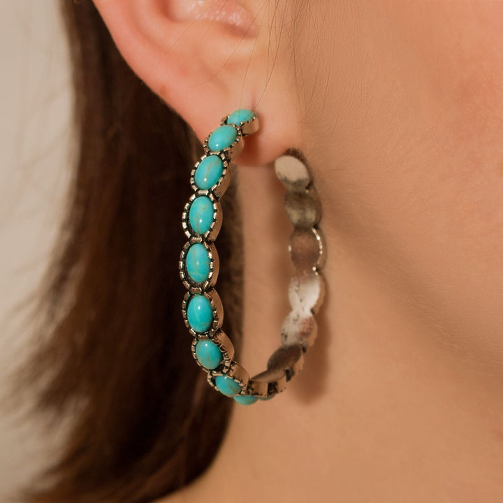 Turquoise Horizon Hoop Earrings