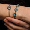 Western Turquoise Blossom Bracelet Set