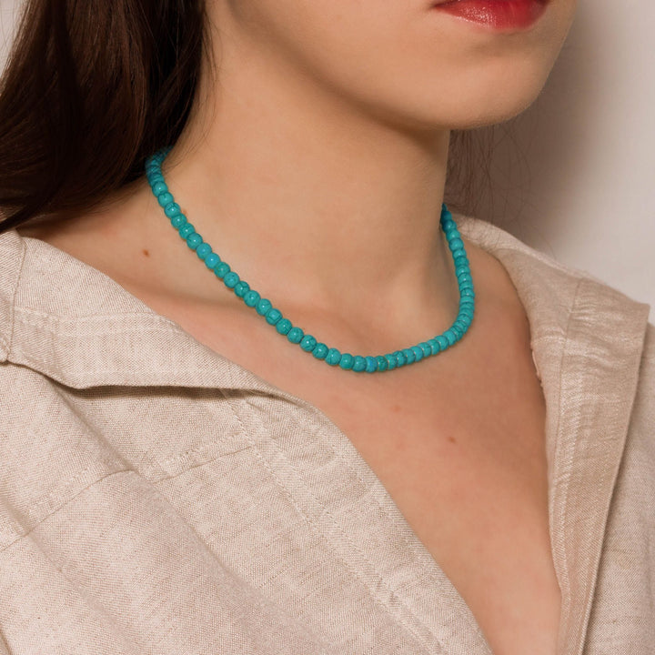 Southwest Sky Turquoise Bead Necklace (6mm ball)