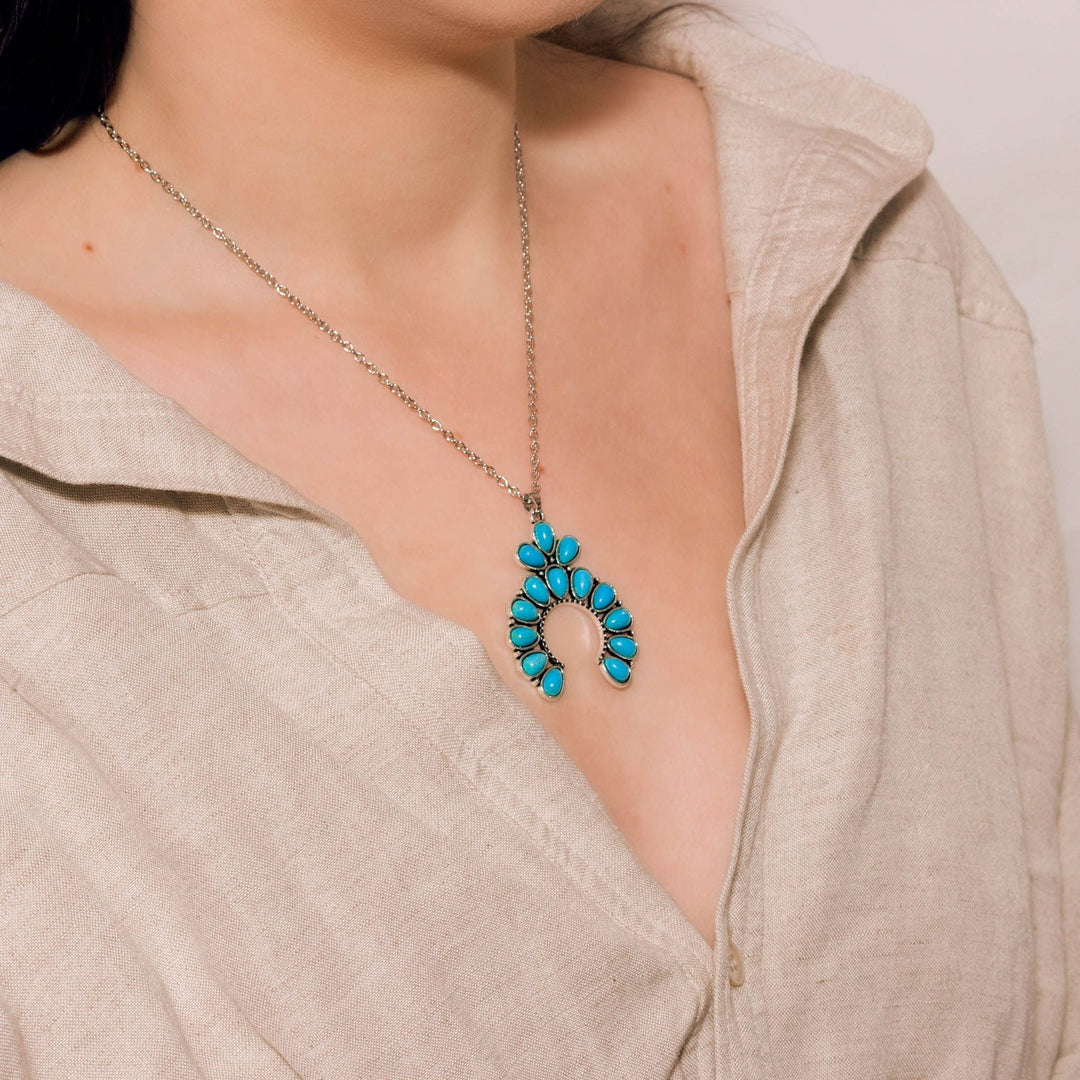 Turquoise Crescent Necklace Set