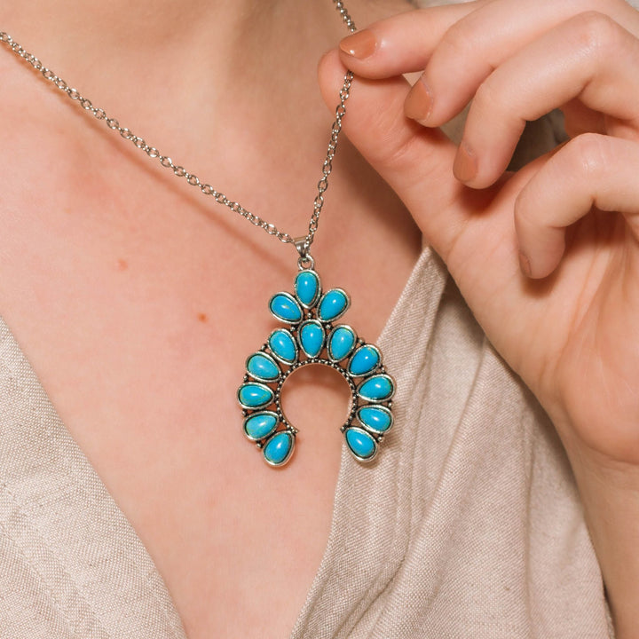Turquoise Crescent Necklace Set