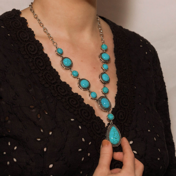 Turquoise Cascade Statement Necklace