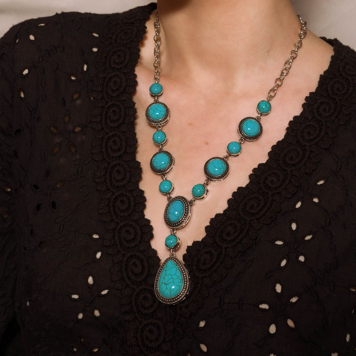 Turquoise Cascade Statement Necklace