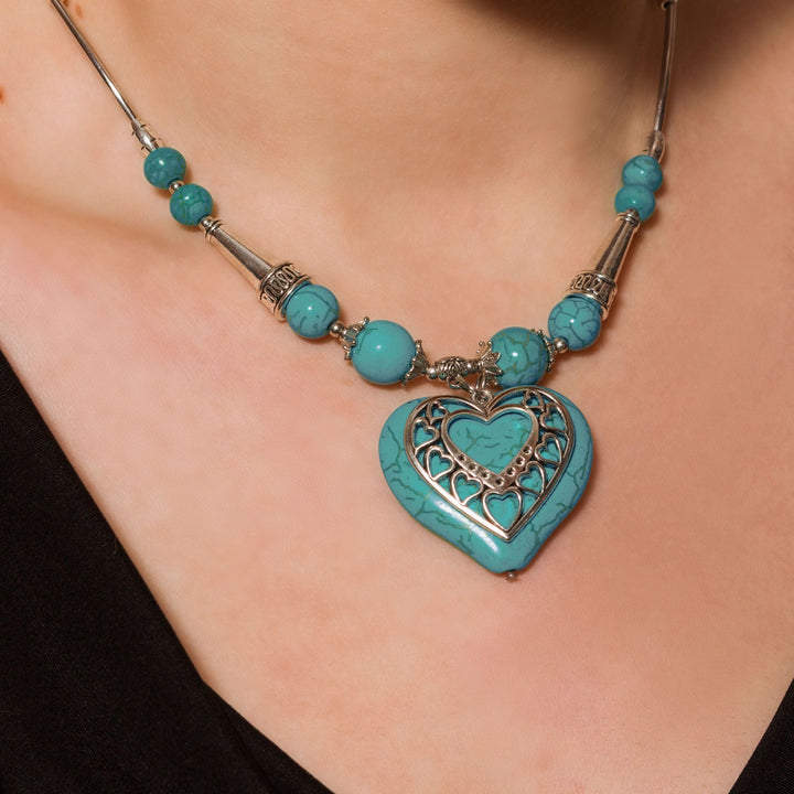 Turquoise Embrace Heart Necklace
