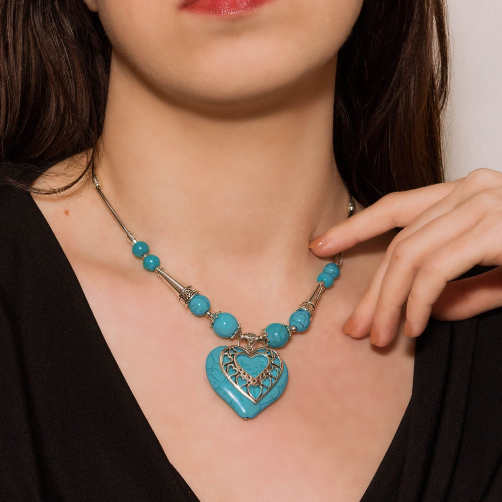 Turquoise Embrace Heart Necklace