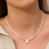 White Beaded Drop Pendant Necklace