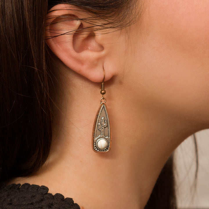 Copper Desert Cactus Earrings