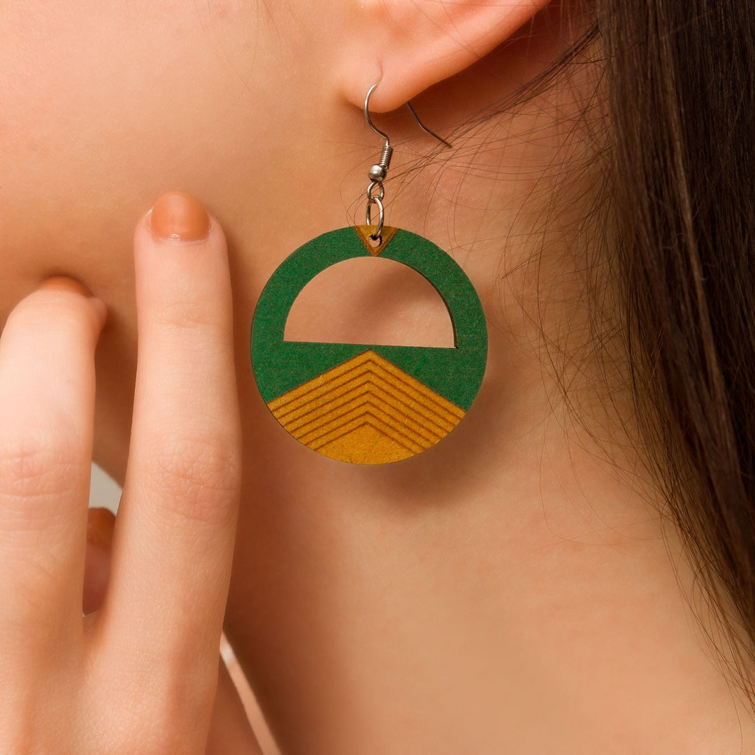 Boho Wood Teardrop Earrings