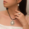 Western White Stone Oval Necklace
