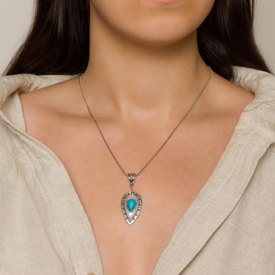 Nayeli Teardrop Turquoise Pendant