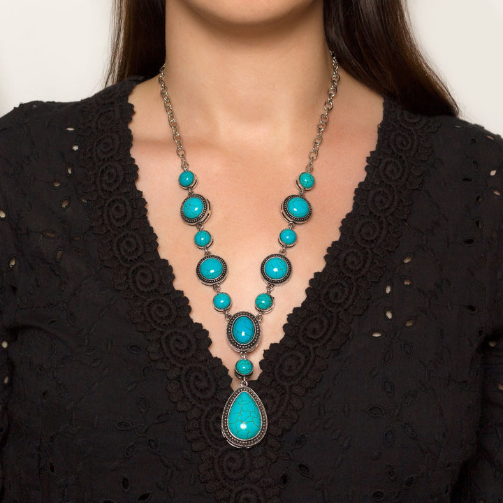 Turquoise Cascade Statement Necklace