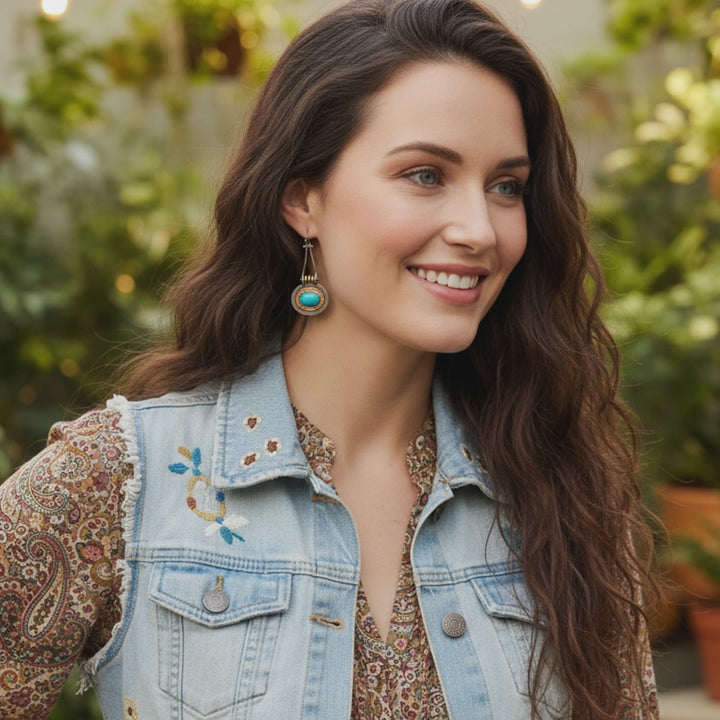 Solara Halo Drop Earrings