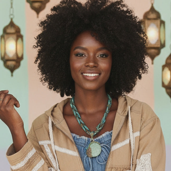 Turquoise Winged Moon Pendant Necklace