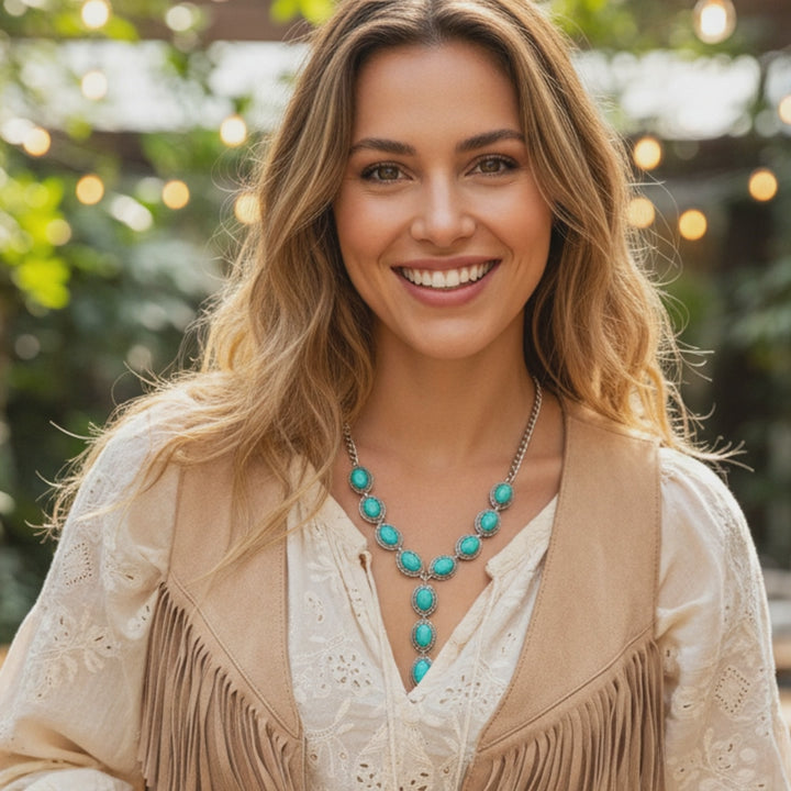 Turquoise Cascade Radiance Necklace